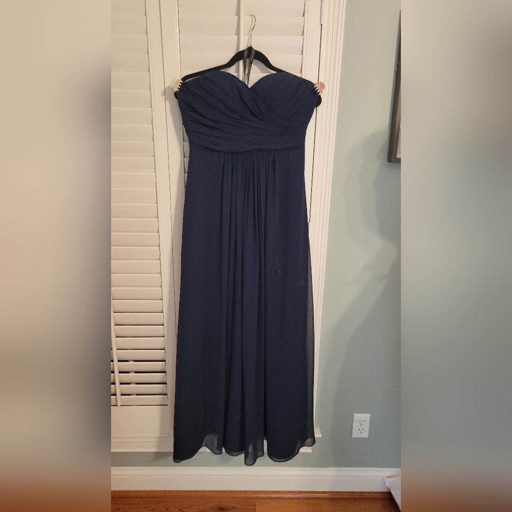 Bill Levkoff Size 10  Navy Bridesmaid Dress
